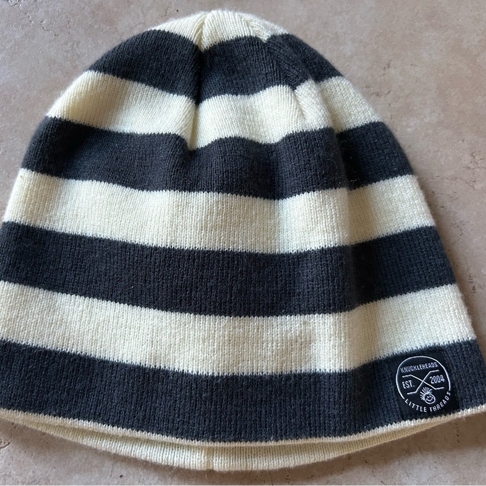 Knuckleheads White Navy Kids Hat Sz L